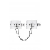 Белые мягкие кожаные оковы с люверсами - Pecado - купить с доставкой в Нижнекамске