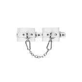 Белые мягкие кожаные наручники с люверсами - Pecado - купить с доставкой в Нижнекамске