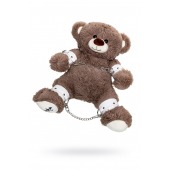 Бондажный набор: бурый мишка с белыми оковами и наручниками - Pecado - купить с доставкой в Нижнекамске