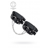 Черные кожаные оковы с двумя ремешками - Pecado - купить с доставкой в Нижнекамске