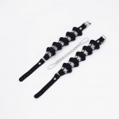 Черные кожаные наручники из звеньев - Crazy Handmade - купить с доставкой в Нижнекамске