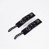 Черные кожаные наручники Sex - Crazy Handmade - купить с доставкой в Нижнекамске