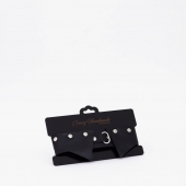 Черный однослойный кожаный ошейник с имитацией воротничка - Crazy Handmade - купить с доставкой в Нижнекамске