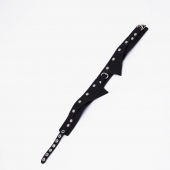 Черный однослойный кожаный ошейник с имитацией воротничка - Crazy Handmade - купить с доставкой в Нижнекамске