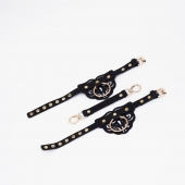 Черные оковы с золотистой фурнитурой - Crazy Handmade - купить с доставкой в Нижнекамске