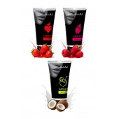 Набор из 3 съедобных лубрикантов JUJU (клубника, малина, кокос) - JuJu - купить с доставкой в Нижнекамске
