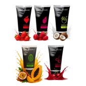 Набор из 5 съедобных лубрикантов JUJU (клубника, малина, тропические фрукты, вишня, кокос) - JuJu - купить с доставкой в Нижнекамске