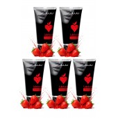 Набор из 5 съедобных лубрикантов JUJU со вкусом клубники - JuJu - купить с доставкой в Нижнекамске