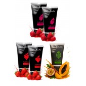 Набор из 5 съедобных лубрикантов JUJU (клубника х 2, малина х 2, тропические фрукты) - JuJu - купить с доставкой в Нижнекамске