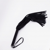 Черный кожаный флоггер - 45 см. - Crazy Handmade - купить с доставкой в Нижнекамске