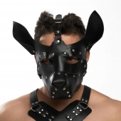 Черная кожаная маска «Собака» - Crazy Handmade - купить с доставкой в Нижнекамске