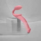 Розовый безремневой страпон Strap-on-me Semi-Realistic Bendable Strap-On size S - Strap-on-me - купить с доставкой в Нижнекамске