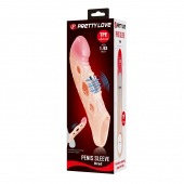 Телесная удлиняющая насадка с рельефом и вибрацией Brad - 21,3 см. - Baile - в Нижнекамске купить с доставкой