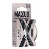 Черные утолщенные презервативы MAXUS Extra Strong с железным кейсом - 3 шт. - Maxus - купить с доставкой в Нижнекамске