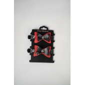 Черно-красные кожаные наручники с бантиками - Crazy Handmade - купить с доставкой в Нижнекамске