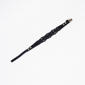 Черный ажурный чокер с золотистой фурнитурой - Crazy Handmade - купить с доставкой в Нижнекамске