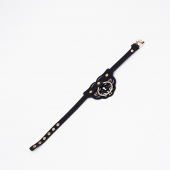 Черный чокер с клепками и золотистой фурнитурой - Crazy Handmade - купить с доставкой в Нижнекамске