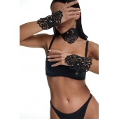 Фигурный набор для БДСМ-игр с узорами и золотистой фурнитурой - Crazy Handmade - купить с доставкой в Нижнекамске