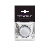 Эластичное эрекционное колечко с черными «ресничками» - Sextaz - в Нижнекамске купить с доставкой