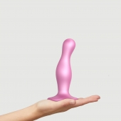 Розовая насадка Strap-On-Me Dildo Plug Curvy size M - Strap-on-me - купить с доставкой в Нижнекамске