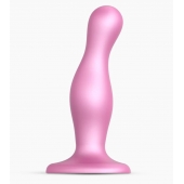 Розовая насадка Strap-On-Me Dildo Plug Curvy size M - Strap-on-me - купить с доставкой в Нижнекамске