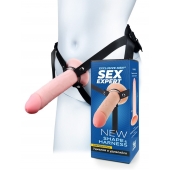 Мужской полый страпон на регулируемых ремешках - 22 см. - Sex Expert - купить с доставкой в Нижнекамске