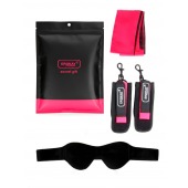 Черно-розовый эротический набор: маска, наручники и повязка - Erokay - купить с доставкой в Нижнекамске
