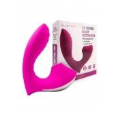Ярко-розовый вибромассажер с вакуумной стимуляцией клитора - Erokay