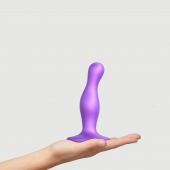 Фиолетовая насадка Strap-On-Me Dildo Plug Curvy size S - Strap-on-me - купить с доставкой в Нижнекамске