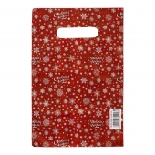 Красный подарочный новогодний пакет с вырубной ручкой (20х30 см) - Сима-Ленд - купить с доставкой в Нижнекамске