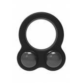 Черное эрекционное кольцо с утяжелителями Cockring Dual Weight - Dream Toys - в Нижнекамске купить с доставкой