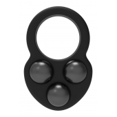 Черное эрекционное кольцо с утяжелителями - Dream Toys - в Нижнекамске купить с доставкой