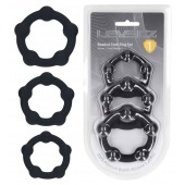 Набор из 3 эрекционных колец Beaded Silicone Cockring Set - Shots Media BV - в Нижнекамске купить с доставкой