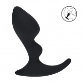 Черная анальная пробка для массажа простаты Double Ripple Silicone Prostate Massager - Shots Media BV - в Нижнекамске купить с доставкой