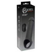 Черная вибронасадка для пениса с хомутом для мошонки и пультом ДУ Remote Controlled Penis Extension - Orion - в Нижнекамске купить с доставкой