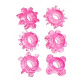 Набор из 6 розовых эрекционных колец с различным рельефом - Erowoman-Eroman - в Нижнекамске купить с доставкой