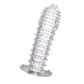 Гелевая прозрачная насадка c шипами - 12 см. - Toyfa Basic - в Нижнекамске купить с доставкой