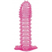 Гелевая розовая насадка с шипами - 12 см. - Toyfa Basic - в Нижнекамске купить с доставкой