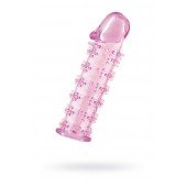 Гелевая розовая насадка на фаллос с шипами - 12 см. - Toyfa Basic - в Нижнекамске купить с доставкой