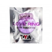 Фиолетовое эрекционное кольцо с виброэлементом в верхней части - Toyfa Basic - в Нижнекамске купить с доставкой