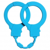 Голубые силиконовые наручники Stretchy Cuffs Turquoise - Lola Games - купить с доставкой в Нижнекамске