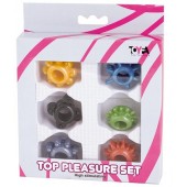 Набор из 6 разноцветных эрекционных колец - Toyfa Basic - в Нижнекамске купить с доставкой