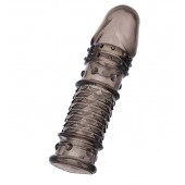 Дымчатая закрытая насадка ToyFa XLover с чешуйками и пупырышками - 13,5 см. - ToyFa - в Нижнекамске купить с доставкой