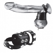 Утяжка на пенис и мошонку Cock Ring With 1.5  Ball Stretcher And Optional Weight Ring - BlueLine - купить с доставкой в Нижнекамске