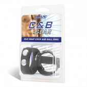 Утяжка на пенис с клёпками Duo Snap Cock And Ball Ring - BlueLine - купить с доставкой в Нижнекамске