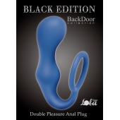 Синее эрекционное кольцо с анальной пробкой Double Pleasure Anal Plug - Lola Games - в Нижнекамске купить с доставкой