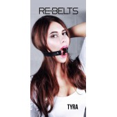 Чёрный кожаный чокер-кляп Tyra Black - Rebelts - купить с доставкой в Нижнекамске
