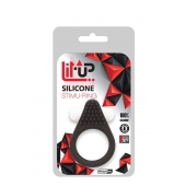 Чёрное эрекционное кольцо LIT-UP SILICONE STIMU RING 1 BLACK - Dream Toys - в Нижнекамске купить с доставкой