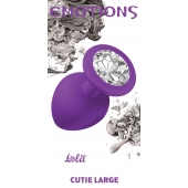 Большая фиолетовая анальная пробка Emotions Cutie Large с прозрачным кристаллом - 10 см. - Lola Games - купить с доставкой в Нижнекамске