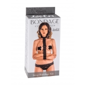 Ошейник с длинной лентой и наручниками Strap Bondage Kit Plus Size - Lola Games - купить с доставкой в Нижнекамске